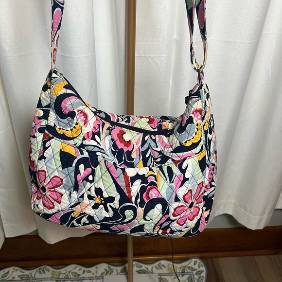Vera Bradley Vibrant Pink & Yellow Shoulder Bag Adjustable Strap and Wallet - Picture 3 of 8